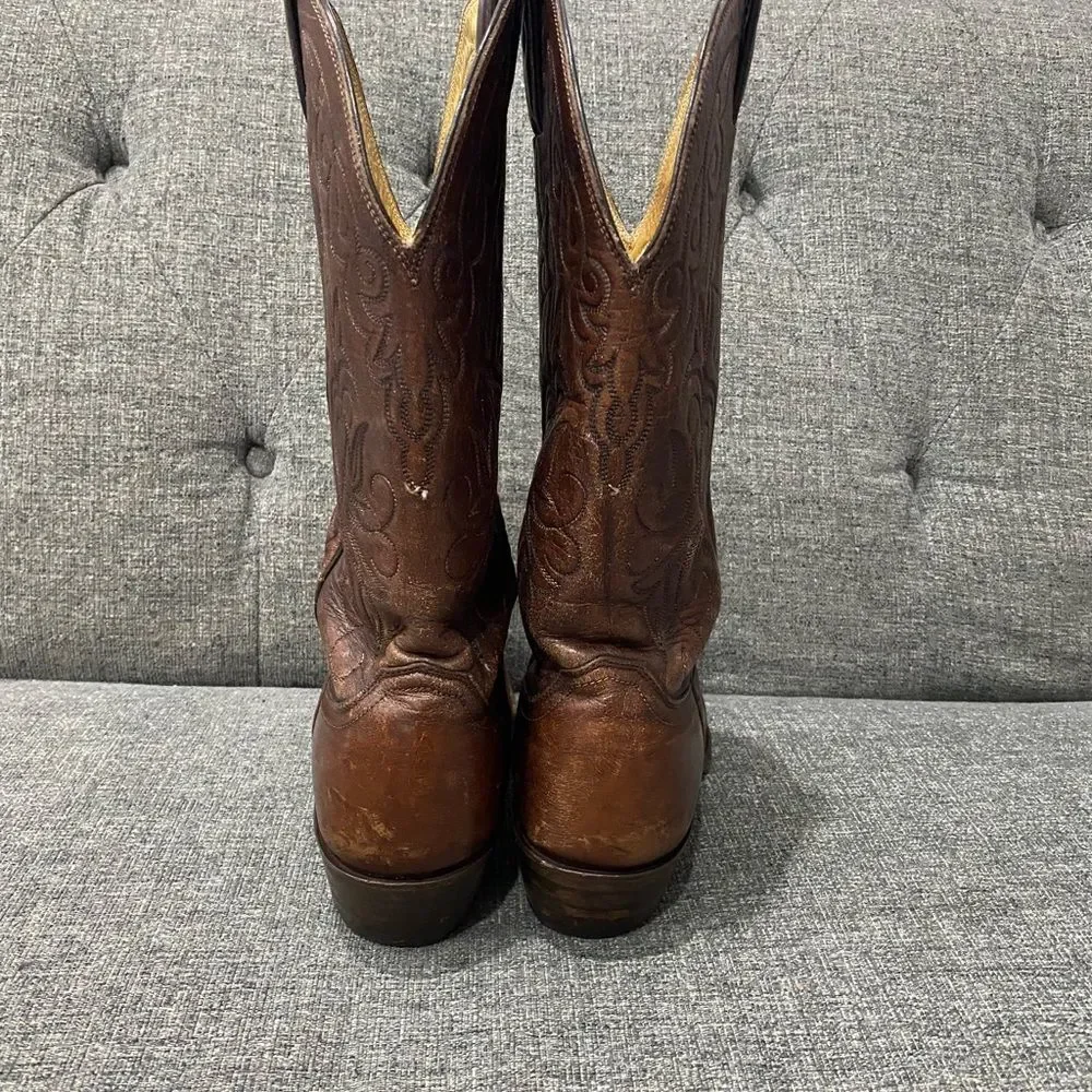 Justin Boots Embossed Brown Western Boots